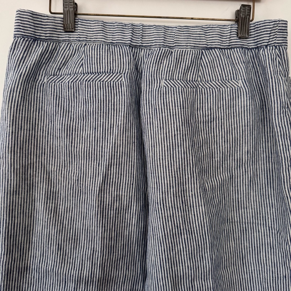 J. Jill 100% linen wide leg pinstripe pants size Medium Petite - Picture 3 of 8